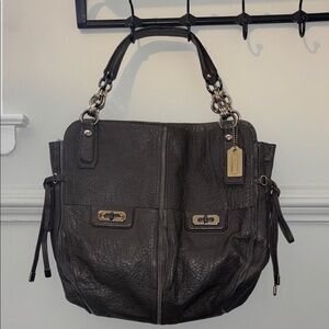 Coach Chelsea tote buffalo Leather grey Shoulder Bag 17784